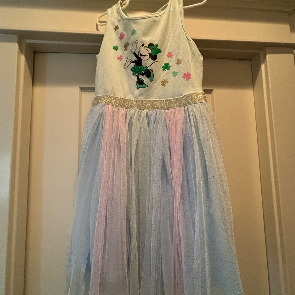 🍀Disney Minnie Mouse Dress with Glittery Tulle Skirt